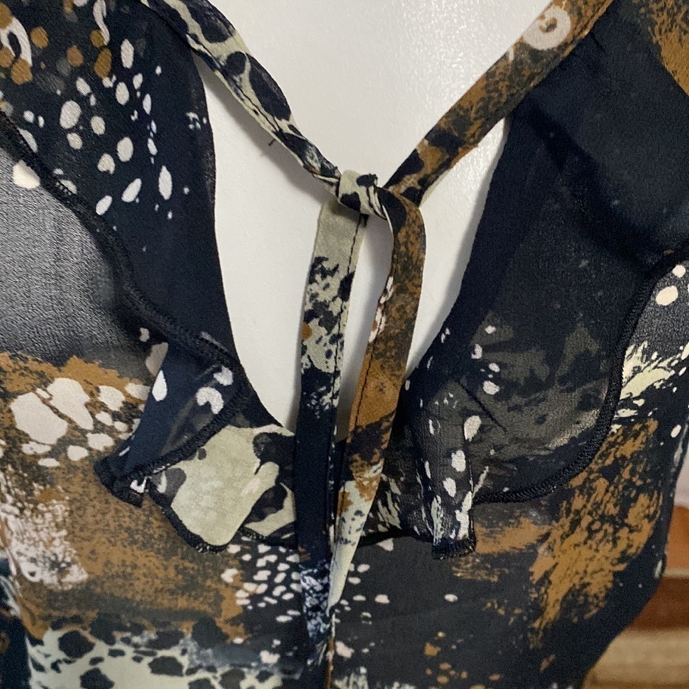 Cabi  Gray & Brown Burst Incandescent Sleeveless Top - Sz M EUC - Picture 7 of 13